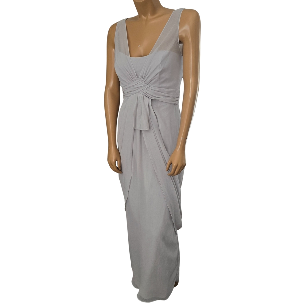 Vera Wang White Elegant Gray Dove Dress